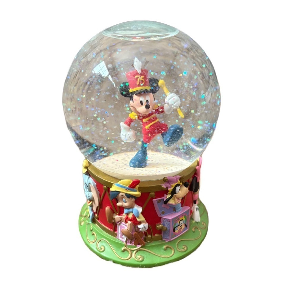 Disney Store Mickey Mouse On Parade 75th Anniversary Snow Globe Snowglobe 5"